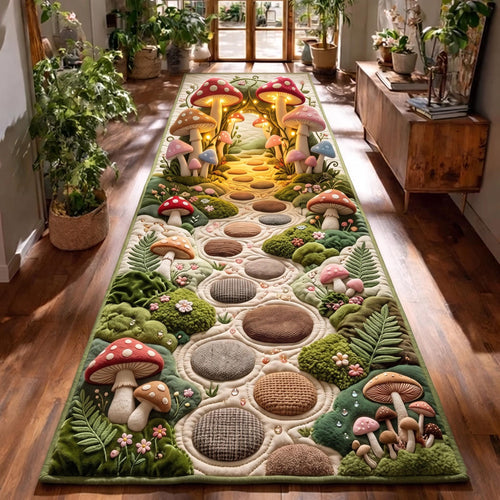 Mushroom Garden Path Runner Rug GFTOMA14174