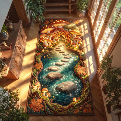 Autumn Mushroom Creek Runner Rug GFTOMA14178