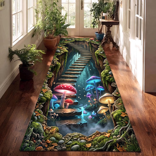 Secret Mushroom Stairway Runner Rug GFTOMA14179
