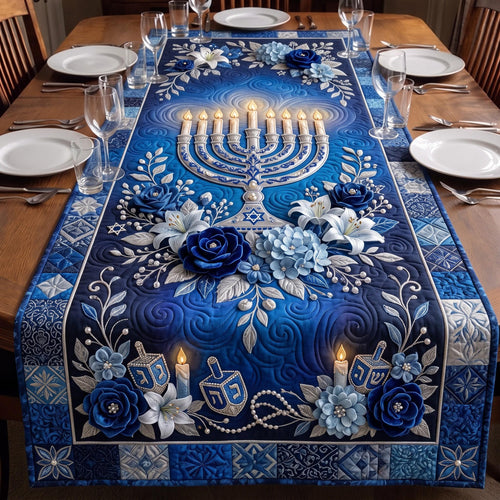 Hanukkah Floral Quilted Table Runner GFTOMA14199