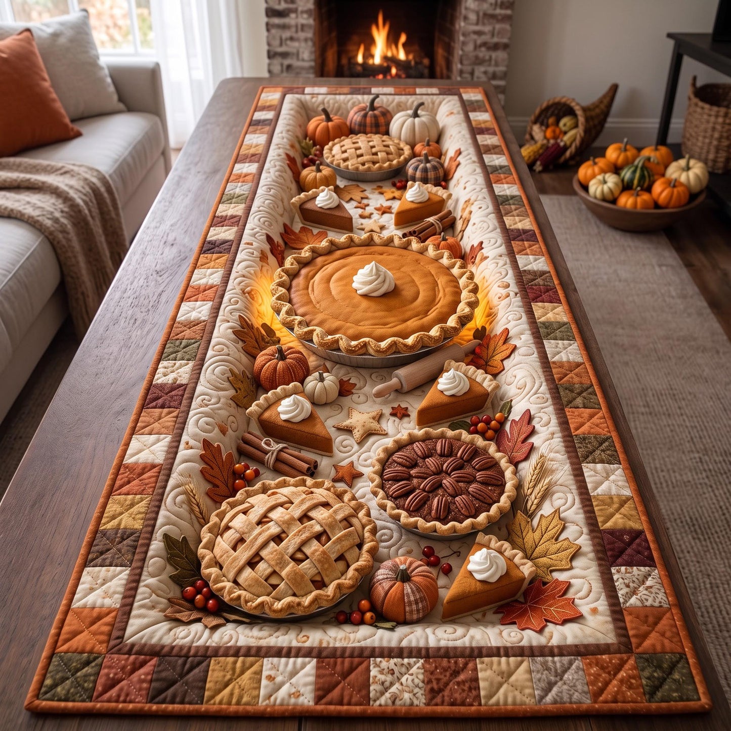 Thanksgiving Feast Quilted Table Runner GFTOMA14204