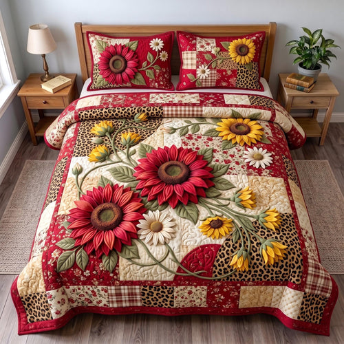 Sunflower Garden 3-Piece Quilted Bedding Set GFTOMA14281