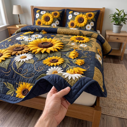 Sunflower Harvest 3-Piece Quilted Bedding Set GFTOMA14284