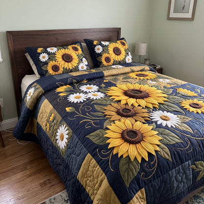 Sunflower Harvest 3-Piece Quilted Bedding Set GFTOMA14284