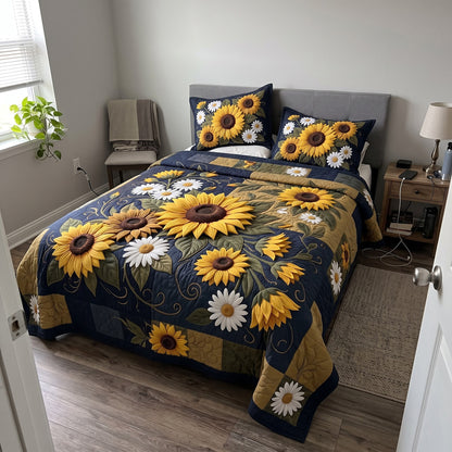Sunflower Harvest 3-Piece Quilted Bedding Set GFTOMA14284