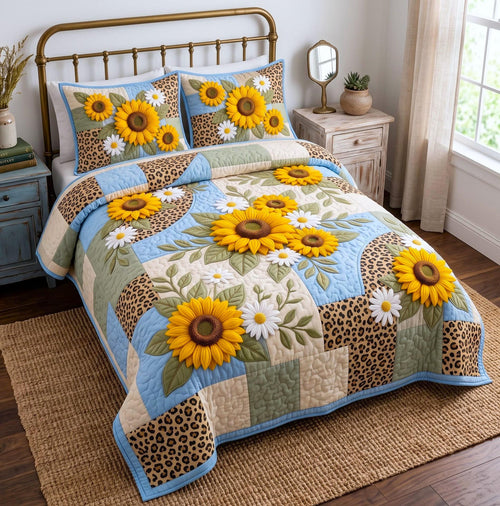 Sunflower Meadow 3-Piece Quilted Bedding Set GFTOMA14285