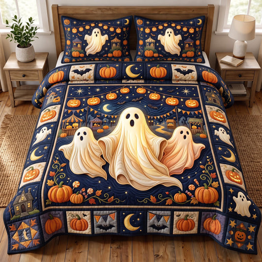 Halloween Ghost 3-Piece Quilted Bedding Set GFTOMA14287