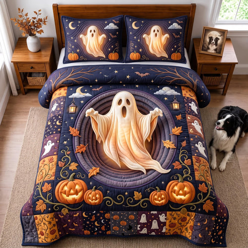 Ghost Pumpkin 3-Piece Quilted Bedding Set GFTOMA14290
