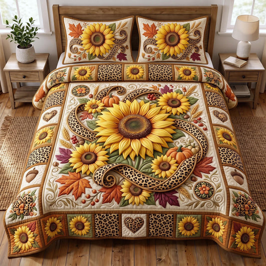 Sunflower Paisley 3-Piece Quilted Bedding Set GFTOMA14295