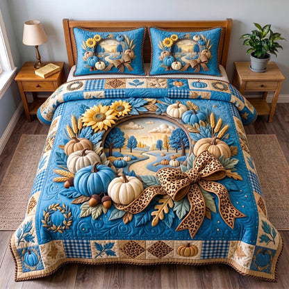 Blue Harvest 3-Piece Quilted Bedding Set GFTOMA14297