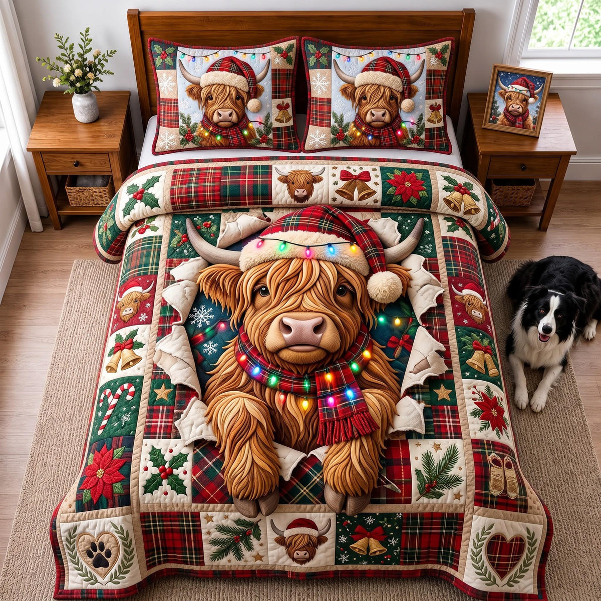 Christmas Highland 3-Piece Quilted Bedding Set GFTOMA14299