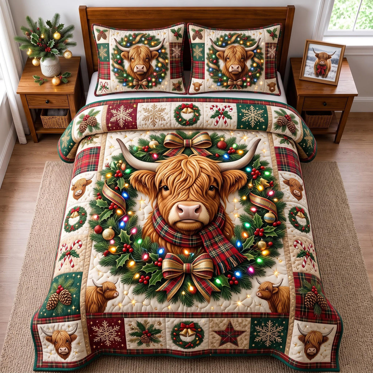 Holiday Highland 3-Piece Quilted Bedding Set GFTOMA14302