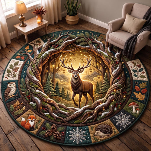 Golden Deer Quilted Round Mat GFTOMA14305