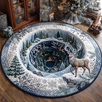 Winter Deer Quilted Round Mat GFTOMA14307