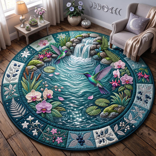 Waterfall Hummingbird Quilted Round Mat GFTOMA14315