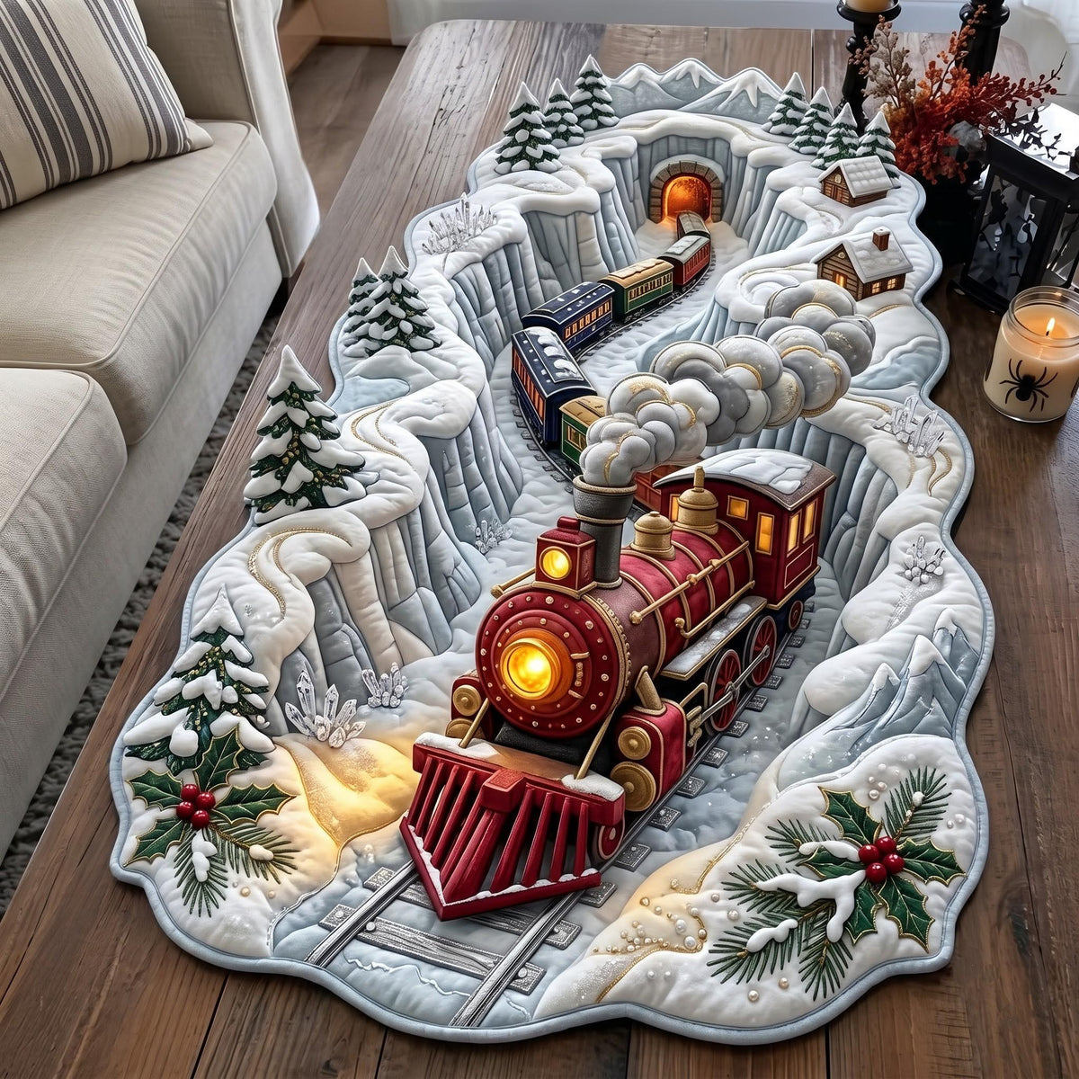 Holiday Express Custom Shape Quilted Table Runner GFTOMA14330