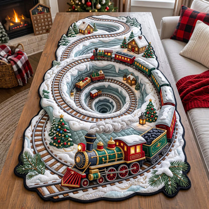 Christmas Railway Custom Shape Quilted Table Runner GFTOMA14331