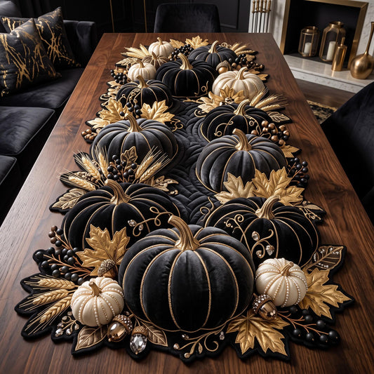 Black Pumpkin Custom Shape Quilted Table Runner GFTOMA14335