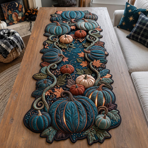 Teal Pumpkin Custom Shape Quilted Table Runner GFTOMA14338