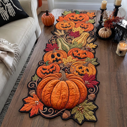 Pumpkin Patch Custom Shape Quilted Table Runner GFTOMA14339