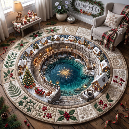 Winter Village Quilted Round Mat GFTOMA14341
