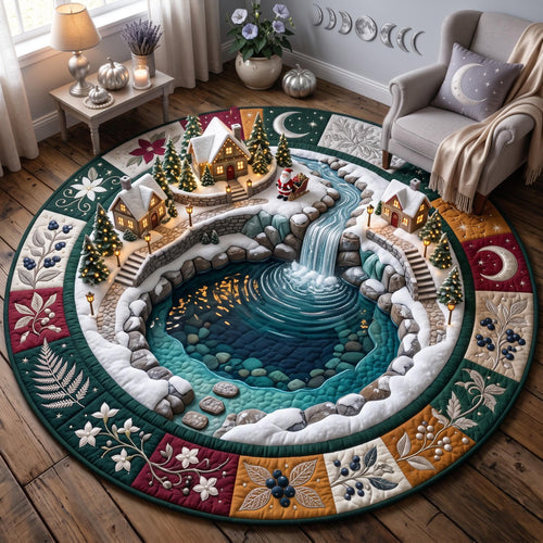 Snowy Village Quilted Round Mat GFTOMA14343