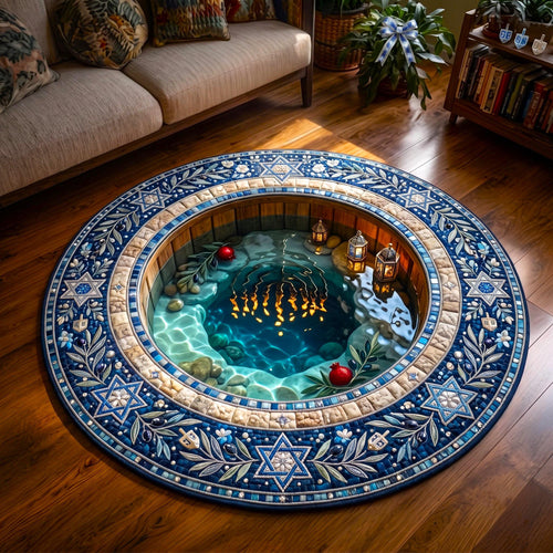 Hanukkah Lights Quilted Round Mat GFTOMA14348