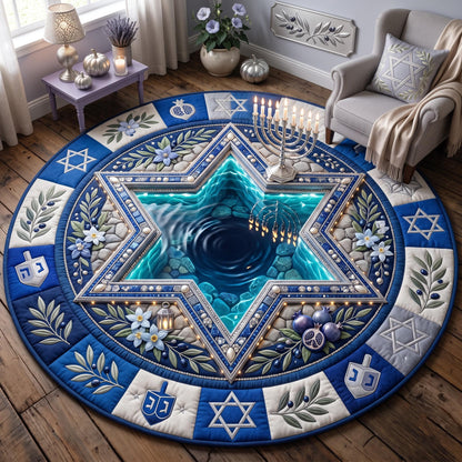 Hanukkah Star Quilted Round Mat GFTOMA14350