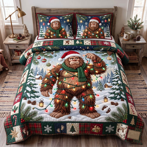Holiday Sasquatch 3-Piece Quilted Bedding Set GFTOMA14354