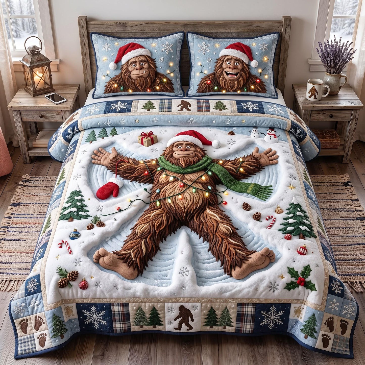 Snow Angel Bigfoot 3-Piece Quilted Bedding Set GFTOMA14355
