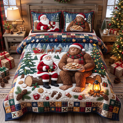 Santa Sasquatch 3-Piece Quilted Bedding Set GFTOMA14356