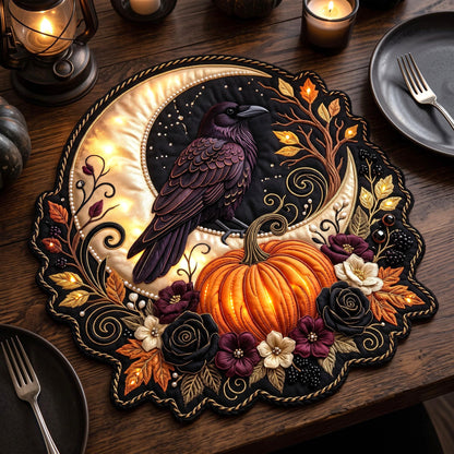 Raven Pumpkin Custom Shape Quilted Placemat GFTOMA14376