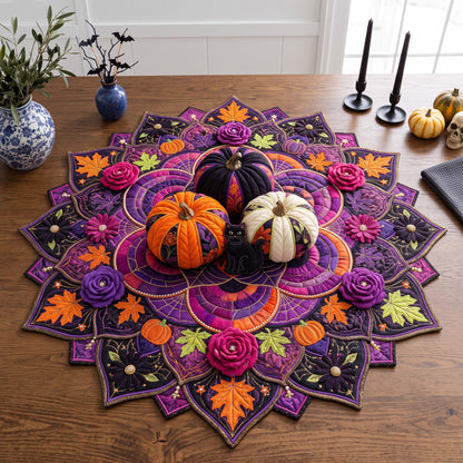 Floral Pumpkin Custom Shape Quilted Table Topper GFTOMA14384