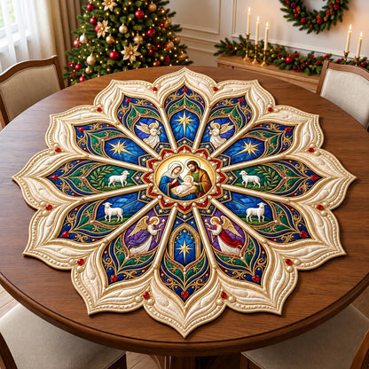 Sacred Christmas Custom Shape Quilted Table Topper GFTOMA14400