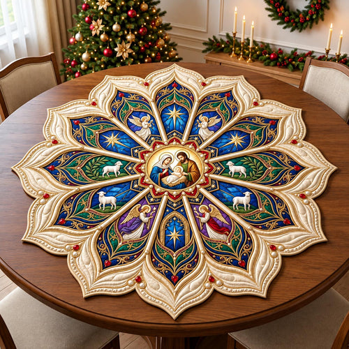 Sacred Christmas Custom Shape Quilted Table Topper GFTOMA14400