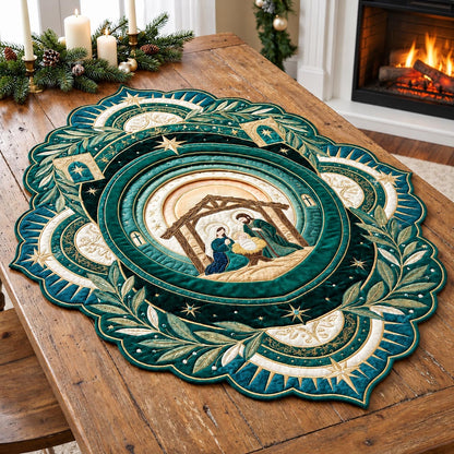 Nativity Mandala Custom Shape Quilted Table Topper GFTOMA14401