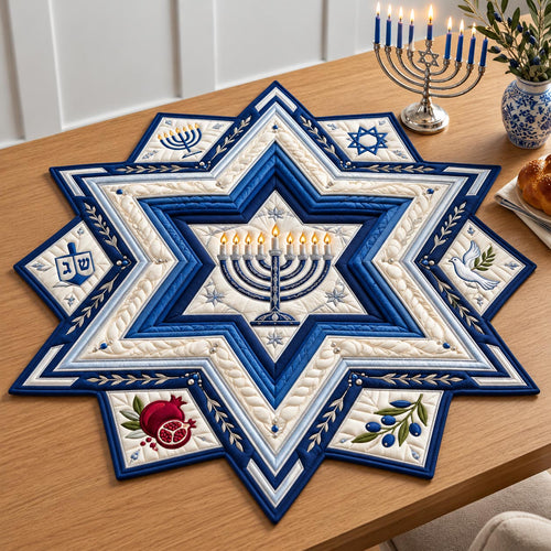 Festival Lights Custom Shape Quilted Table Topper GFTOMA14407