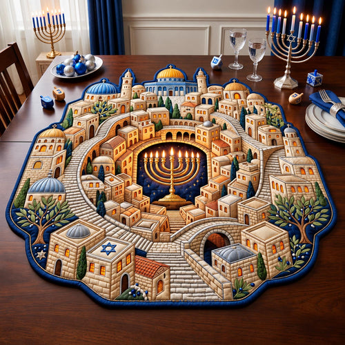 Festival Lights Custom Shape Quilted Table Topper GFTOMA14409