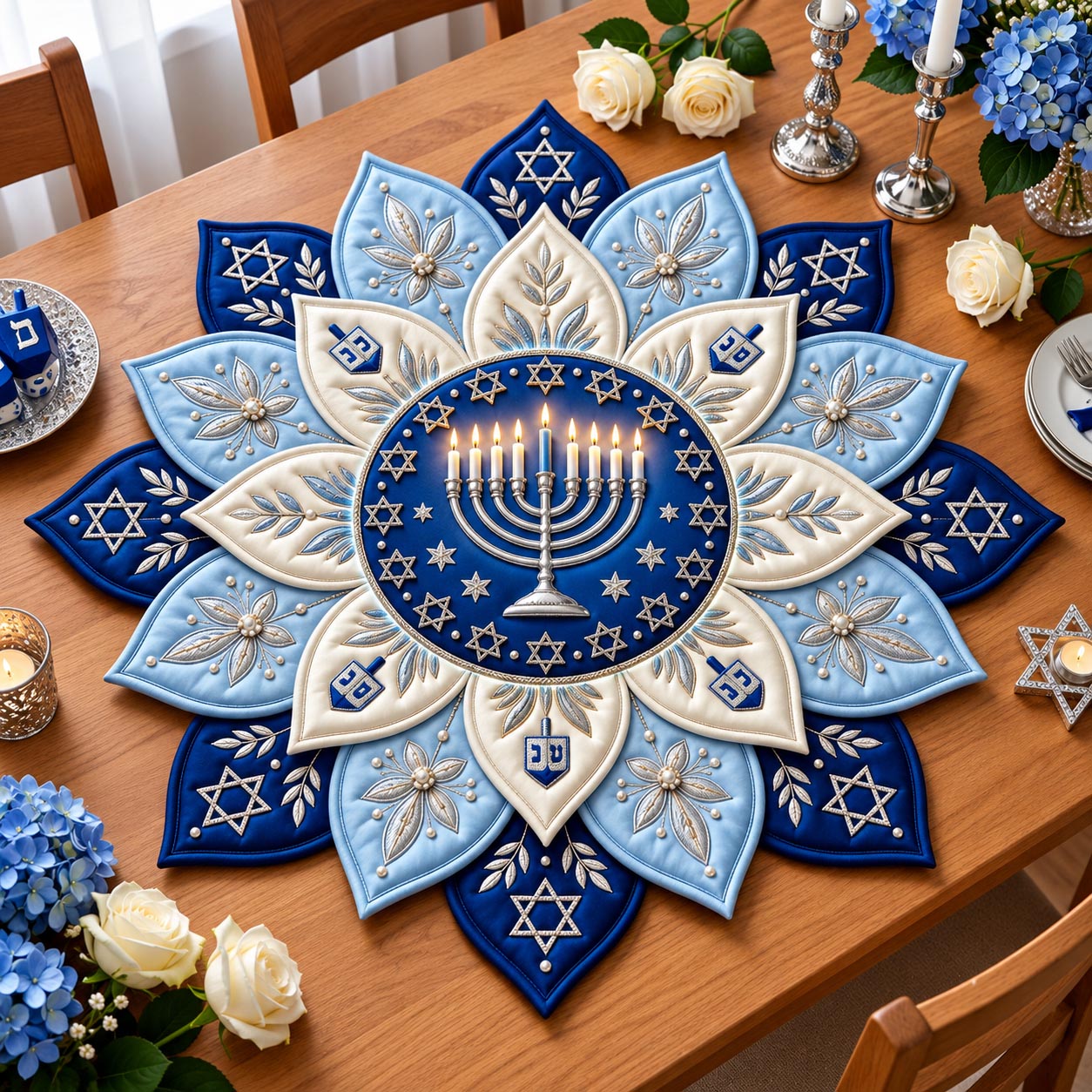 Festival Lights Custom Shape Quilted Table Topper GFTOMA14410
