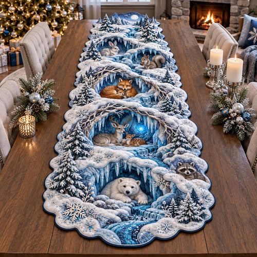 Winter Forest Custom Shape Quilted Table Runner GFTOMA14413