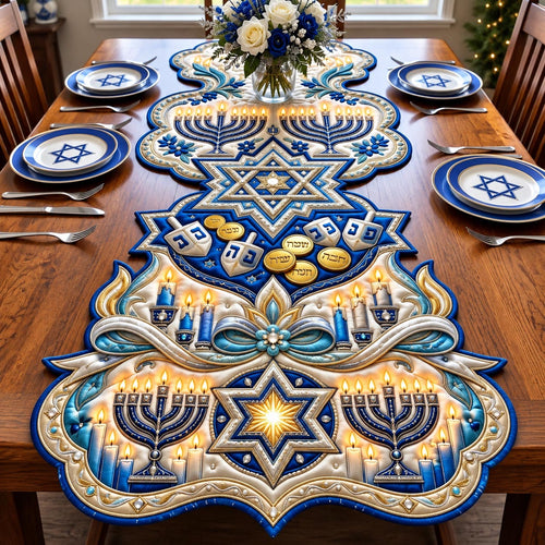 Festival Lights Custom Shape Quilted Table Runner GFTOMA14420