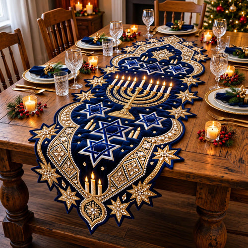 Festival Lights Custom Shape Quilted Table Runner GFTOMA14421
