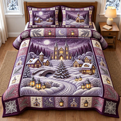 Christmas Cathedral 3-Piece Quilted Bedding Set GFTOMA14435