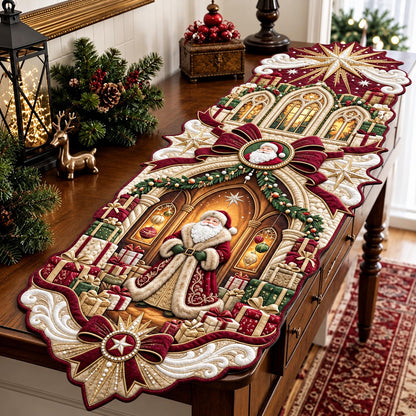 Elegant Santa Custom Shape Quilted Table Runner GFTOMA14440