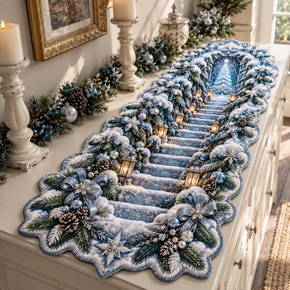Winter Snow Path Custom Shape Quilted Table Runner GFTOMA14446