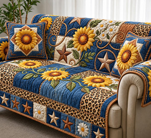 Sunflower Harvest Quilted Sofa Cover GFTOMA14470