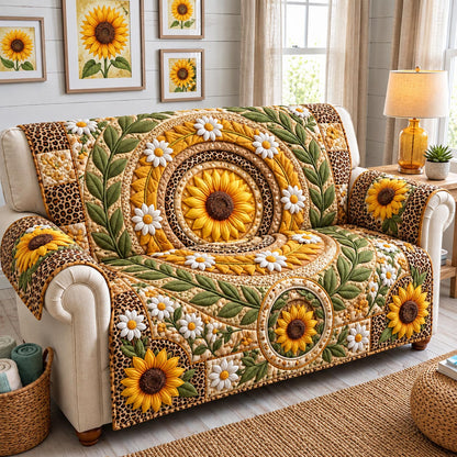 Sunflower Harvest Quilted Sofa Cover GFTOMA14471