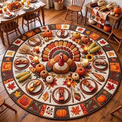 Thanksgiving Turkey Quilted Round Mat GFTOMA14533