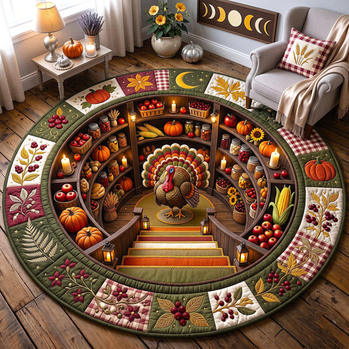 Harvest Turkey Quilted Round Mat GFTOMA14537