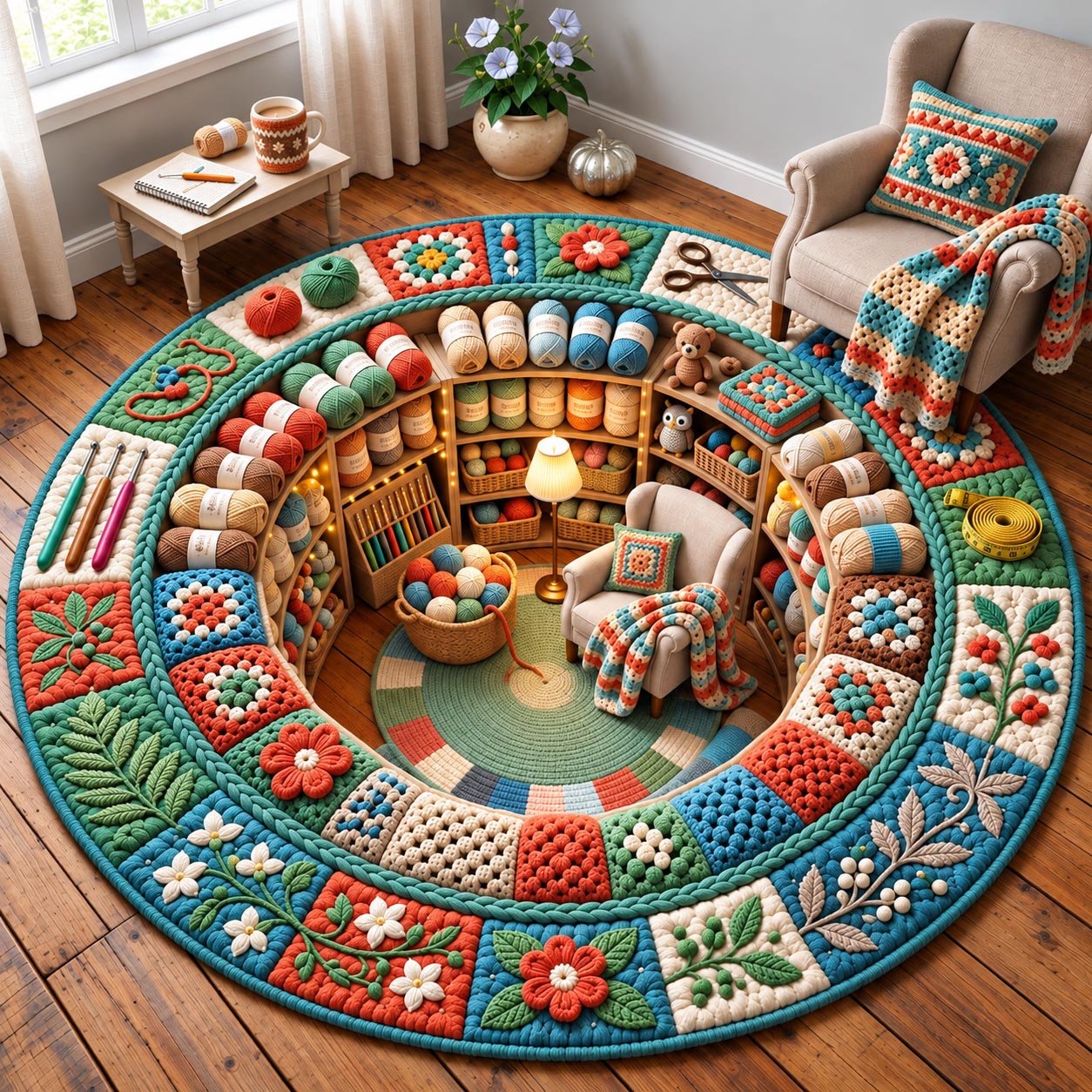 Cozy Crochet Quilted Round Mat GFTOMA14543